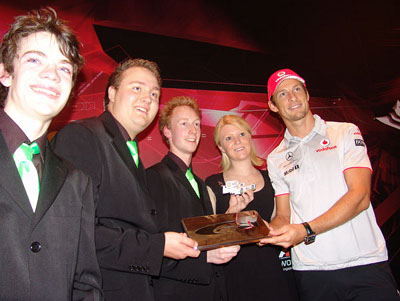 Jenson Button presenting awards to Basilisk Performance