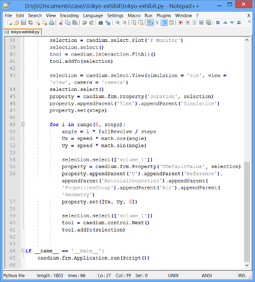 Caedium Python Script File