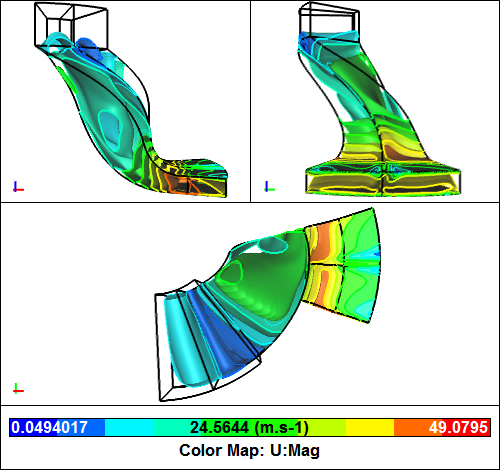 Compressor Passage CFD Simulation - Iso-surfaces