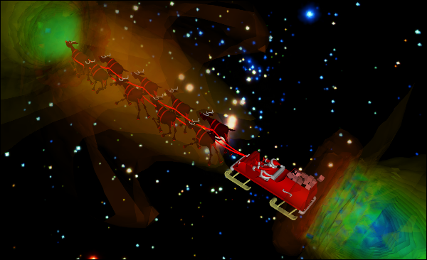 CFD Simulation of Reality Distortion Field Around Santa and his Entourage