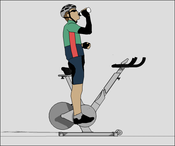 SketchUp Model of a Stationary Bicycle and Cyclist