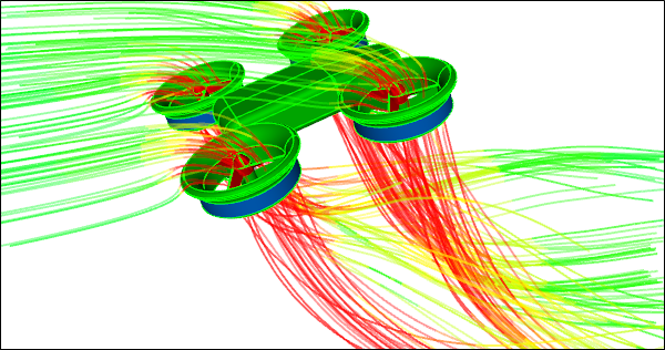 Unconventional Quadcopter UAV CFD Simulation