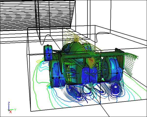 CFD Simulation of a Racecar in a Wind Tunnel