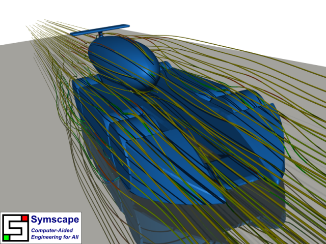 CO2 Jet Car v2 Front View of Streamlines