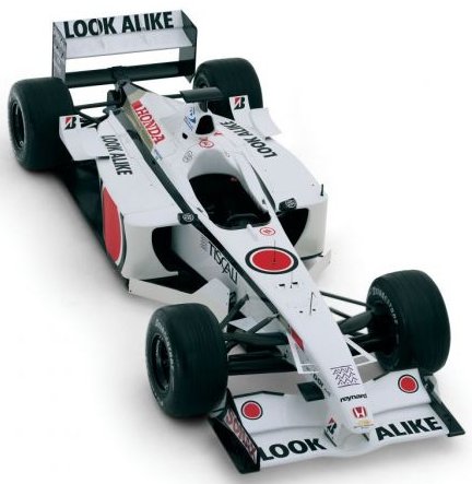 Honda Formula 1 Car: Multi-element airfoils at front and rear