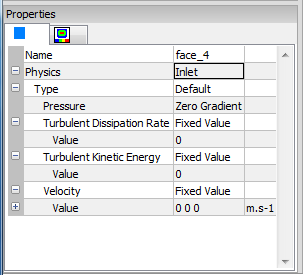 OpenFOAM Inlet Properties Panel