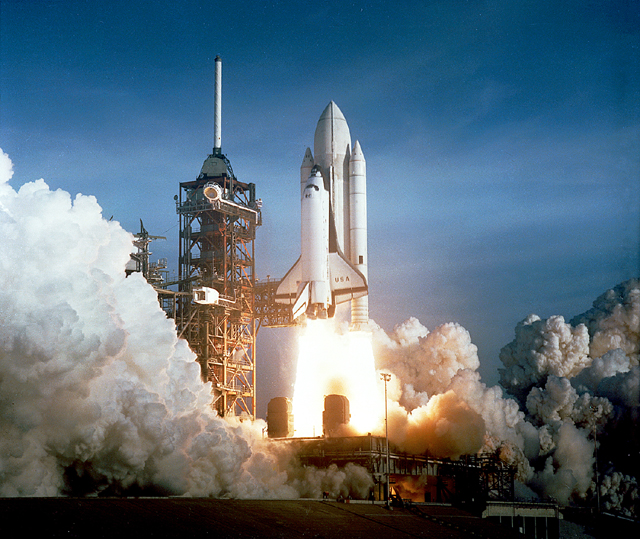 NASA's Space Shuttle STS-1 Columbia launch on April 12, 1981