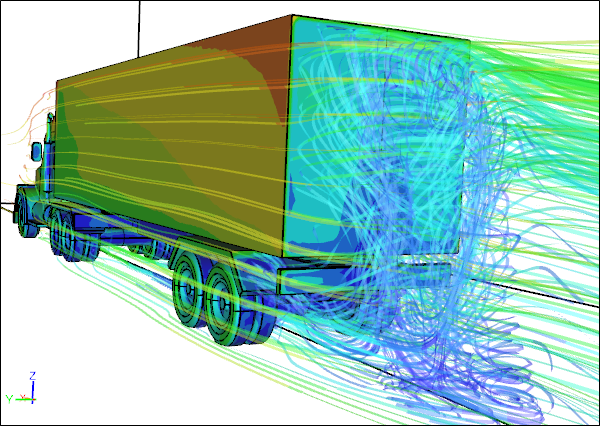 Massive Recirculation Zone at the Rear of a Traditional US Truck