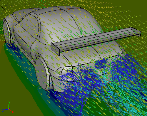 CFD Simulation of a Car with a Rear Wing