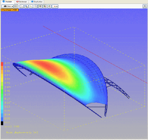 Membrane Displacement Calculate by ixForten 4000 - Model: courtesy of SobreSaliente ltda, Cp data source: Caedium Professional