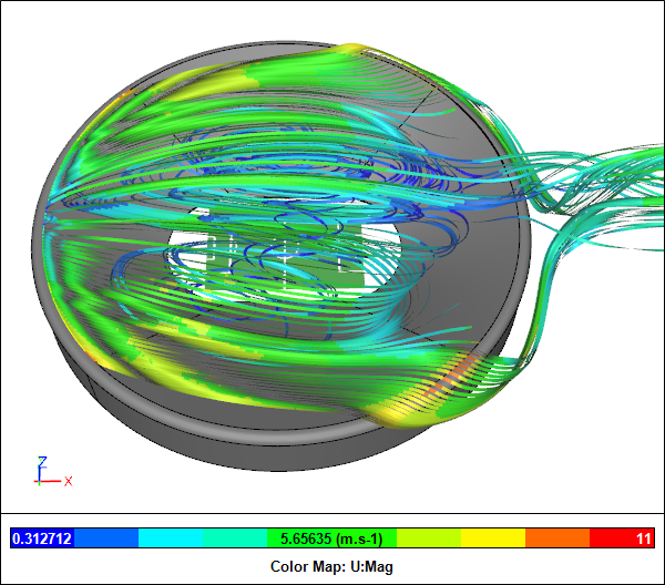 Streamlines for Hole-to-Roof Ration = 1 (Open)