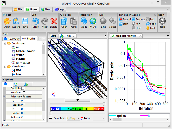 CFD Simulation Steering in Caedium