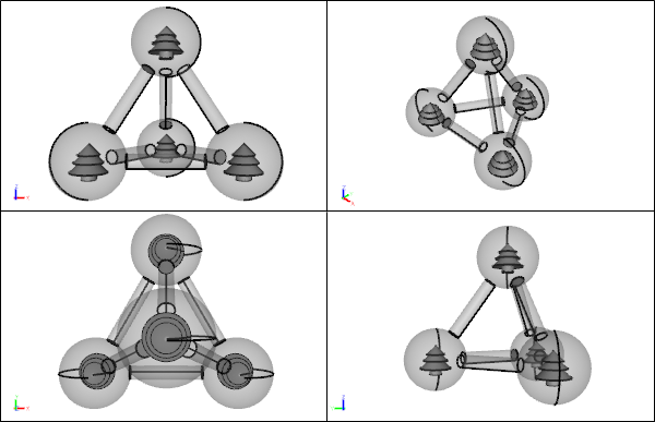 Multiple Interconnected Snow Globes Geometry