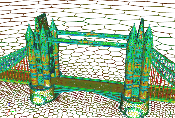 Tower Bridge Caedium CFD Polygon Surface Mesh