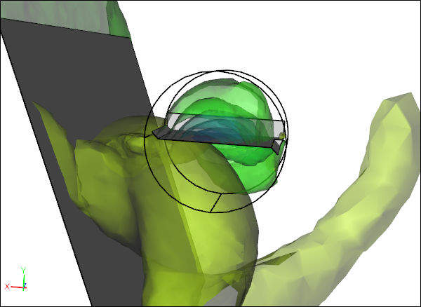 Pressure Iso-Surfaces for Walkalong Tumblewing at 0 Degrees