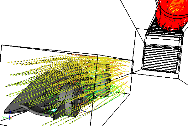 Airflow Around the Racecar in the Wind Tunnel