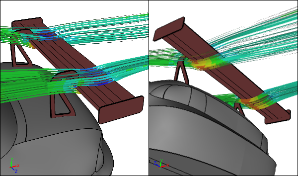 CFD Simulation of a Racecar with a 'Swan Neck' Wing Mount