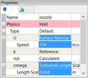 Nozzle Inlet Properties