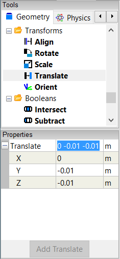 Translate Tool Properties