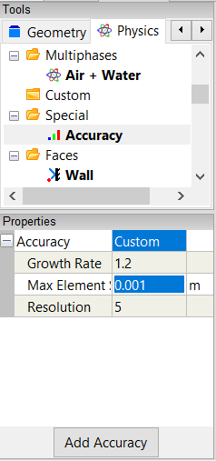 Accuracy Tool Properties