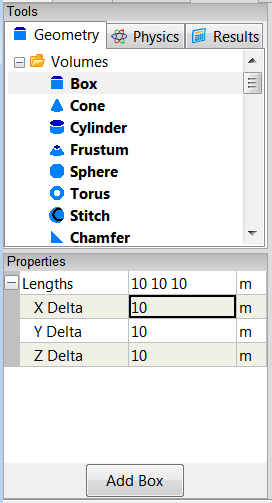 Box Tool Properties