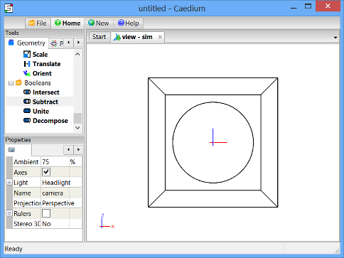 Sphere subtracted from box